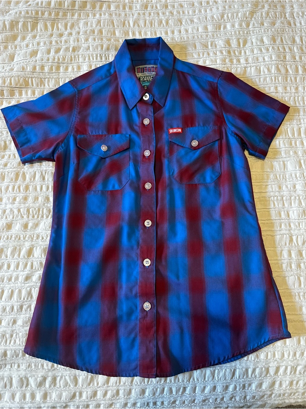 DIXXON Blue and Burgundy Plaid Button Shirt